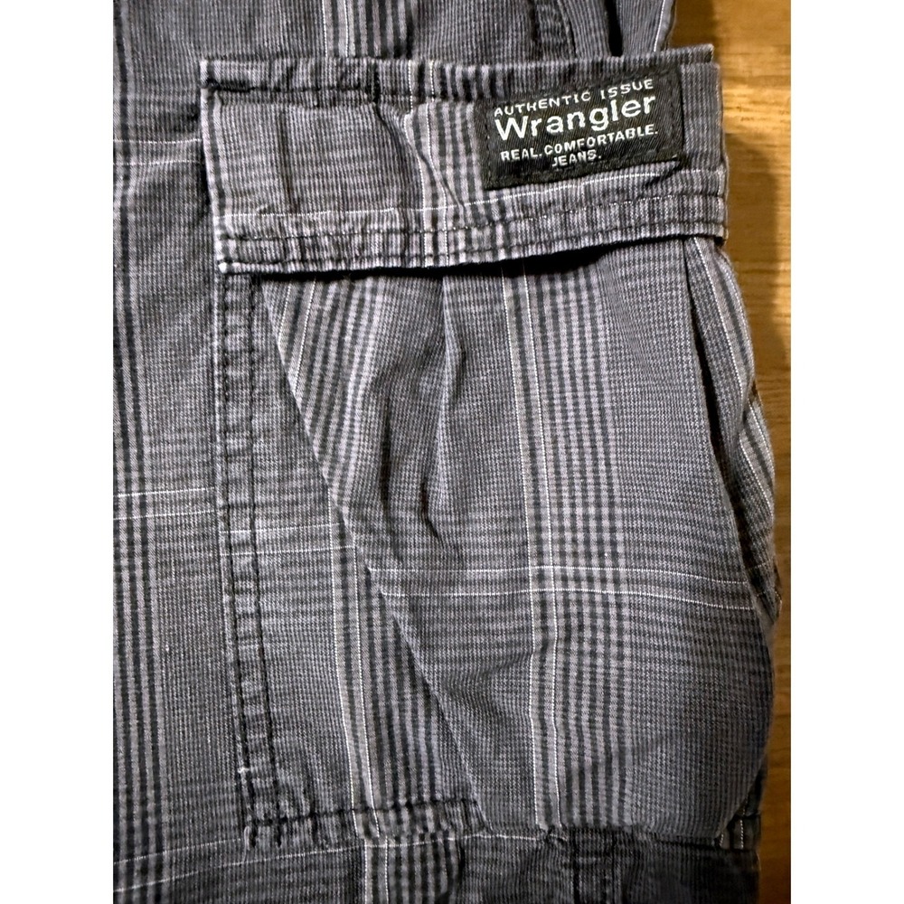 Wrangler Mens Plaid Cargo Shorts 36 Reg Authentic Issue Relaxed Fit